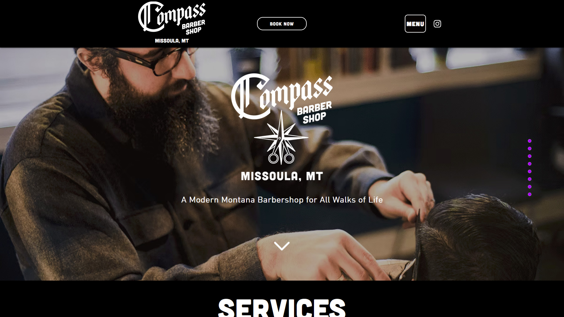Compass Barbershop website
